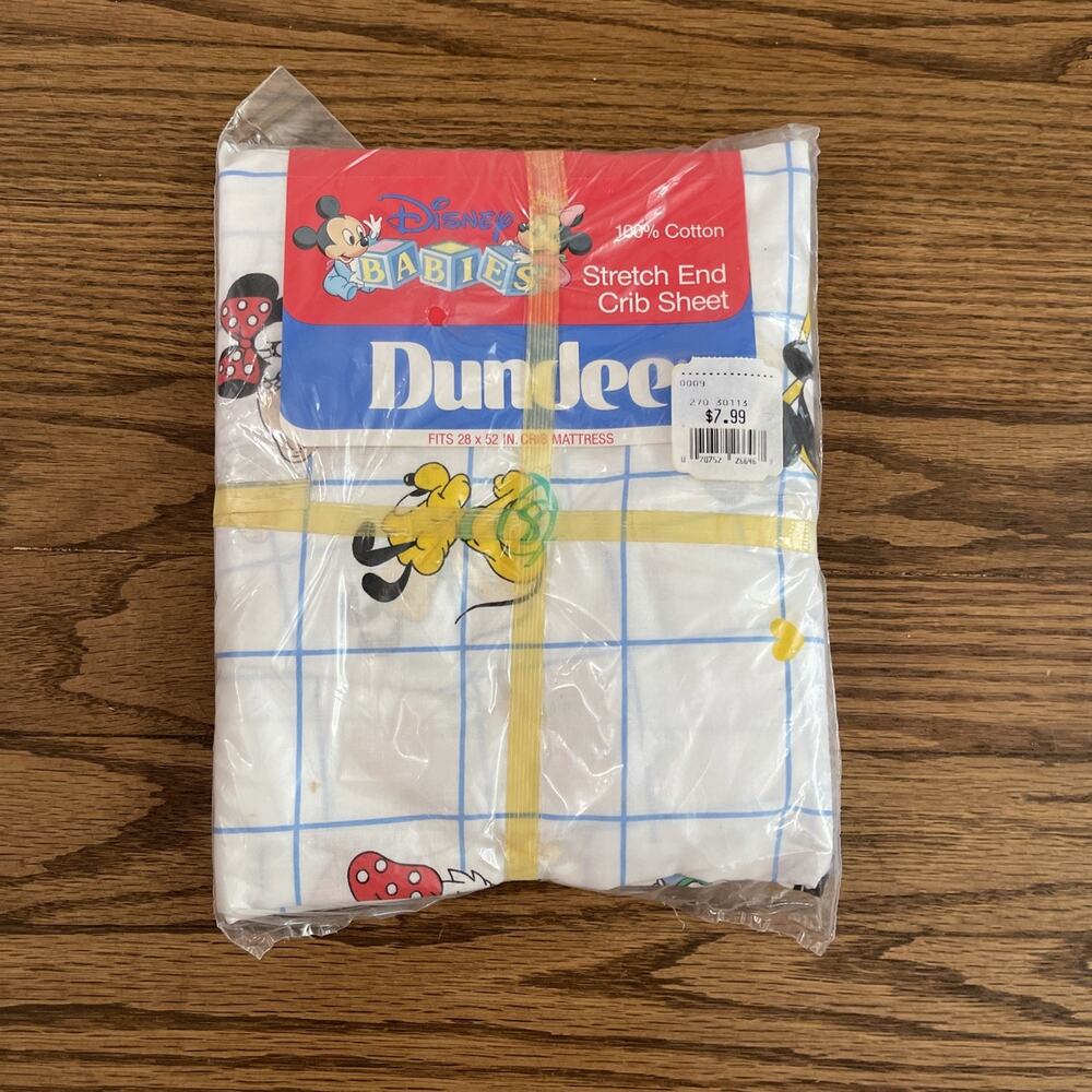 Vintage Unopened Dundee Disney Babies 28" x 52" Stretch Crib Sheet 1984